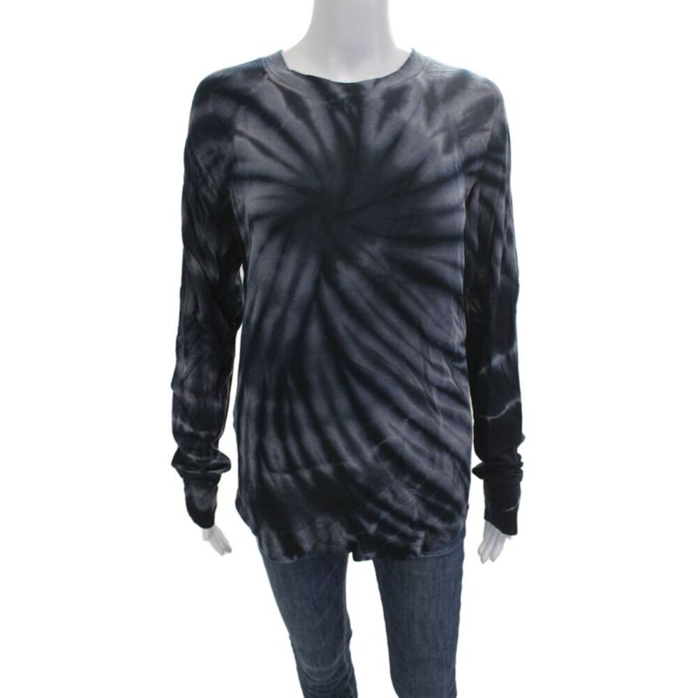 Splits59 Women Pullover Sweatshirt Dark Blue Modal Long Sleeve 90s Size L